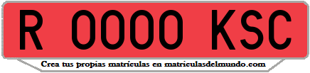Ejemplo matrícula de remolque de España serie KSC