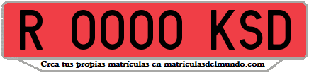 Ejemplo matrícula de remolque de España serie KSD