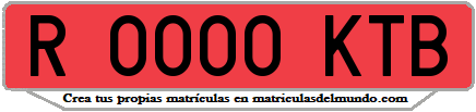 Ejemplo matrícula de remolque de España serie KTB