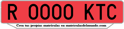 Ejemplo matrícula de remolque de España serie KTC