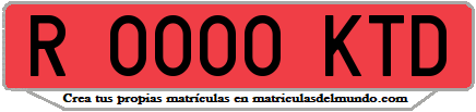 Ejemplo matrícula de remolque de España serie KTD