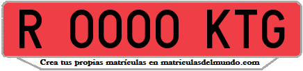 Ejemplo matrícula de remolque de España serie KTG
