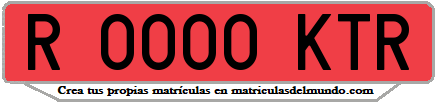 Ejemplo matrícula de remolque de España serie KTR