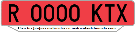 Ejemplo matrícula de remolque de España serie KTX