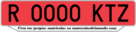Ejemplo matrícula de remolque de España serie KTZ
