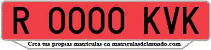 Ejemplo matrícula de remolque de España serie KVK