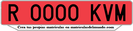 Ejemplo matrícula de remolque de España serie KVM