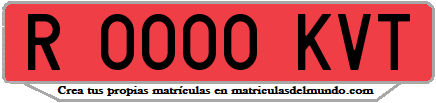 Ejemplo matrícula de remolque de España serie KVT