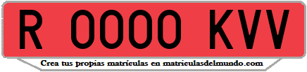Ejemplo matrícula de remolque de España serie KVV