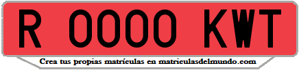 Ejemplo matrícula de remolque de España serie KWT