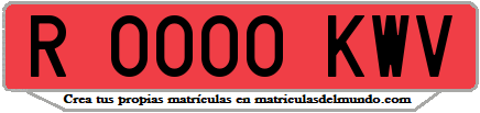 Ejemplo matrícula de remolque de España serie KWV