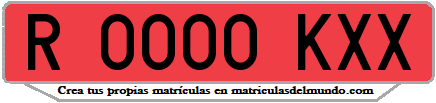 Ejemplo matrícula de remolque de España serie KXX