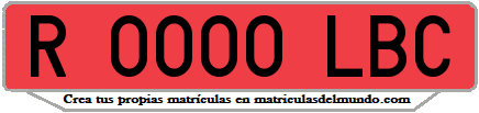 Ejemplo matrícula de remolque de España serie LBC