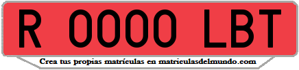 Ejemplo matrícula de remolque de España serie LBT