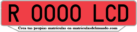 Ejemplo matrícula de remolque de España serie LCD