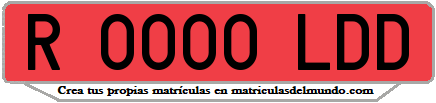 Ejemplo matrícula de remolque de España serie LDD