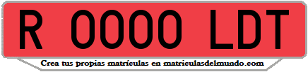 Ejemplo matrícula de remolque de España serie LDT