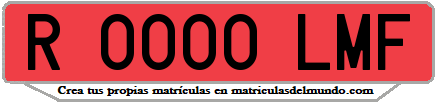 Ejemplo matrícula de remolque de España serie LMF