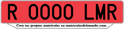 Ejemplo matrícula de remolque de España serie LMR