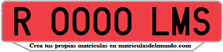 Ejemplo matrícula de remolque de España serie LMS