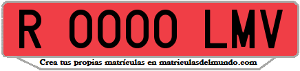 Ejemplo matrícula de remolque de España serie LMV