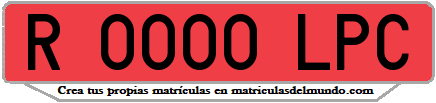 Ejemplo matrícula de remolque de España serie LPC