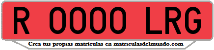Ejemplo matrícula de remolque de España serie LRG