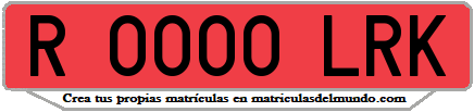 Ejemplo matrícula de remolque de España serie LRK