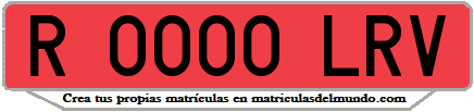 Ejemplo matrícula de remolque de España serie LRV