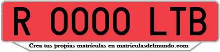 Ejemplo matrícula de remolque de España serie LTB