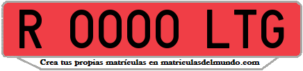 Ejemplo matrícula de remolque de España serie LTG