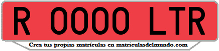 Ejemplo matrícula de remolque de España serie LTR