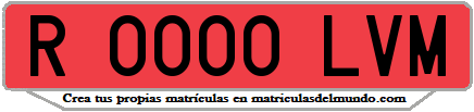 Ejemplo matrícula de remolque de España serie LVM