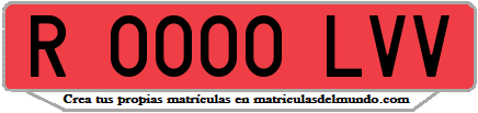 Ejemplo matrícula de remolque de España serie LVV