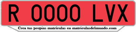 Ejemplo matrícula de remolque de España serie LVX