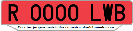 Ejemplo matrícula de remolque de España serie LWB