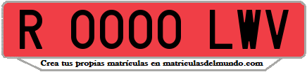 Ejemplo matrícula de remolque de España serie LWV