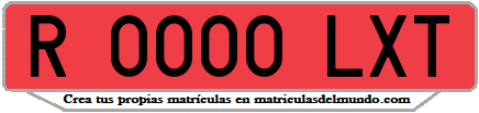 Ejemplo matrícula de remolque de España serie LXT