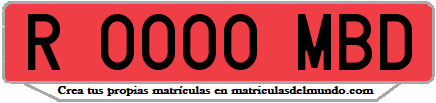 Ejemplo matrícula de remolque de España serie MBD