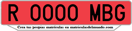 Ejemplo matrícula de remolque de España serie MBG