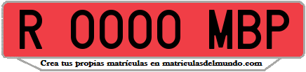 Ejemplo matrícula de remolque de España serie MBP