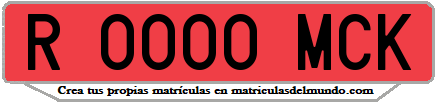 Ejemplo matrícula de remolque de España serie MCK