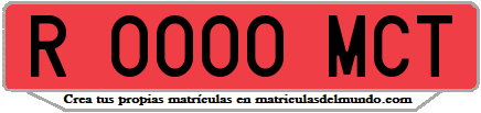 Ejemplo matrícula de remolque de España serie MCT