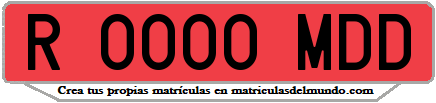 Ejemplo matrícula de remolque de España serie MDD