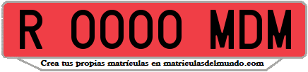 Ejemplo matrícula de remolque de España serie MDM