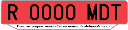 Ejemplo matrícula de remolque de España serie MDT