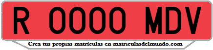 Ejemplo matrícula de remolque de España serie MDV