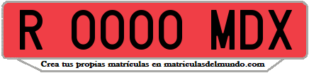 Ejemplo matrícula de remolque de España serie MDX