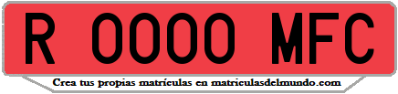 Ejemplo matrícula de remolque de España serie MFC
