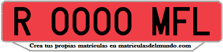 Ejemplo matrícula de remolque de España serie MFL